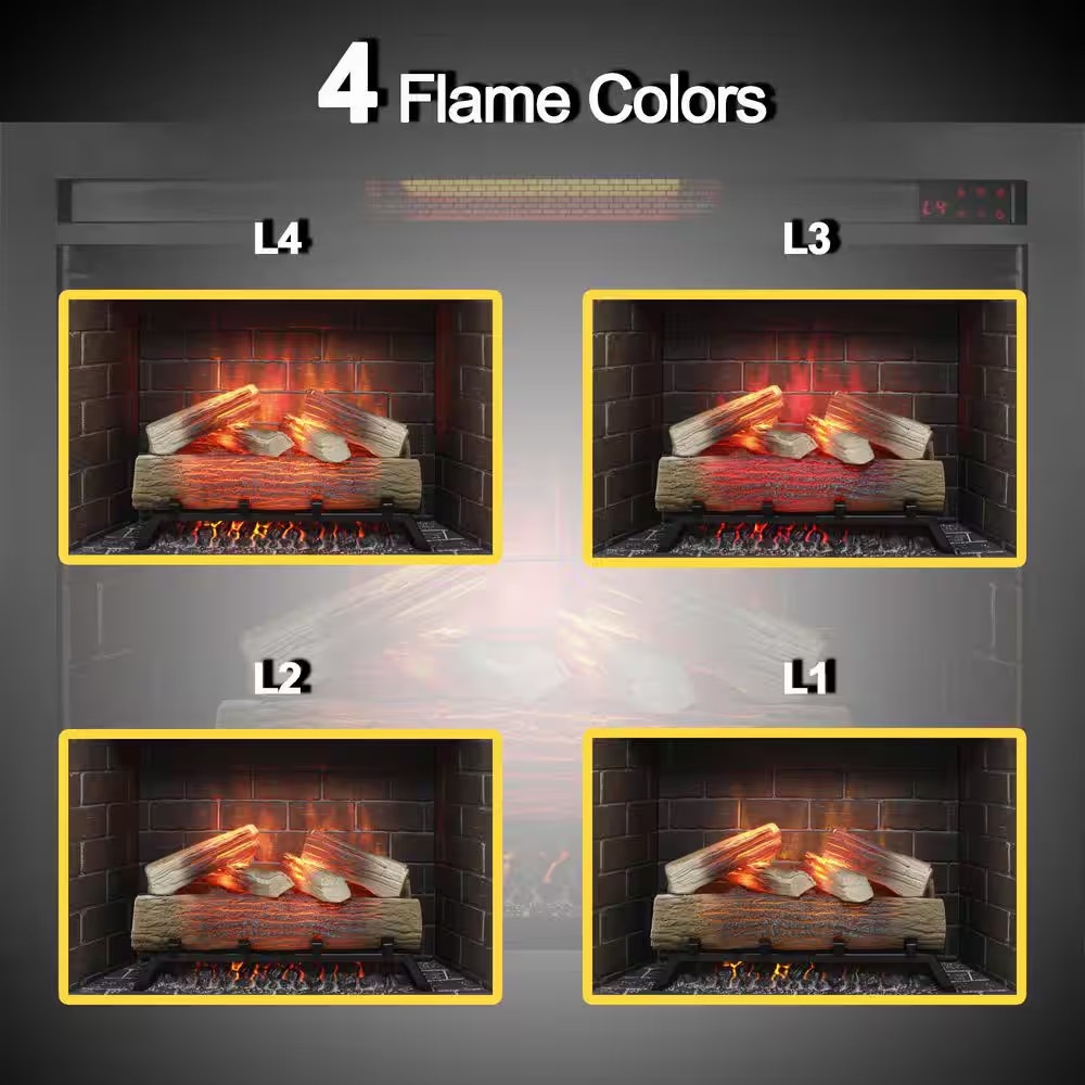 33 In. Ventless Electric Fireplace Insert