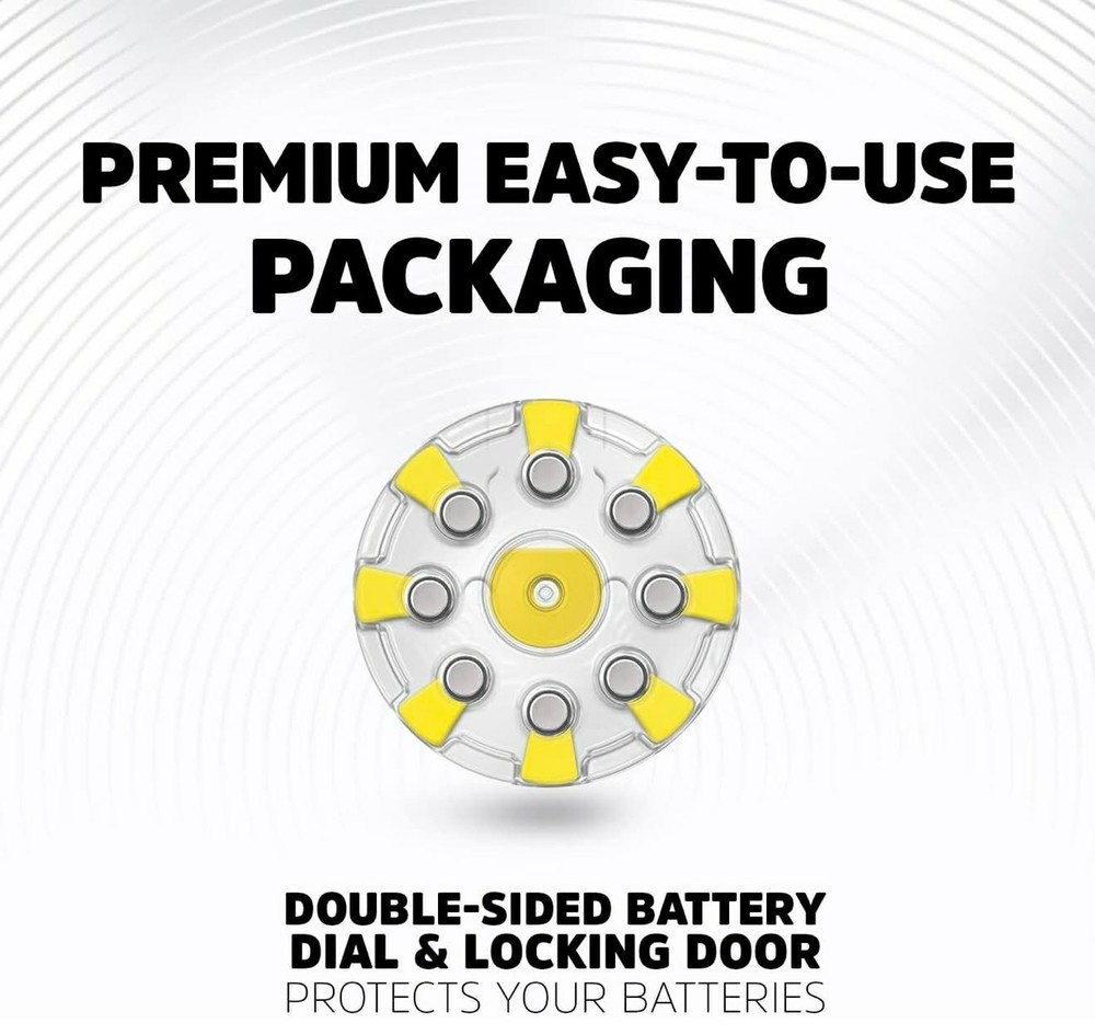 Energizer Hearing Aid Batteries Size 10, Yellow Tab, 32 Pack