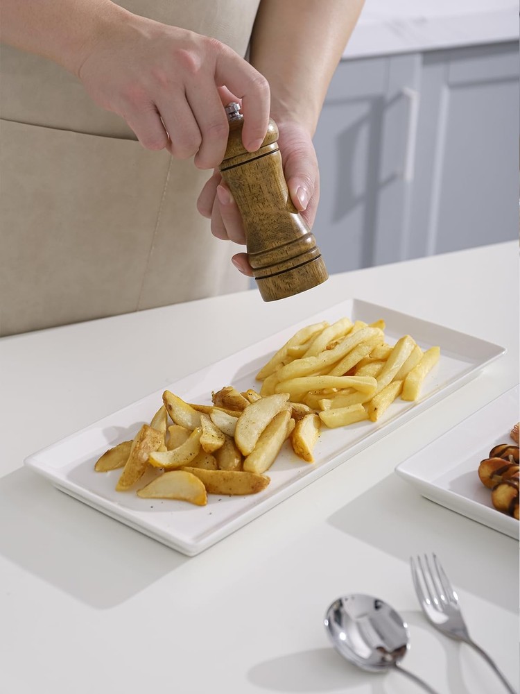 14.5 inch White Porcelain Serving Platters Large Rectangular Party Trays