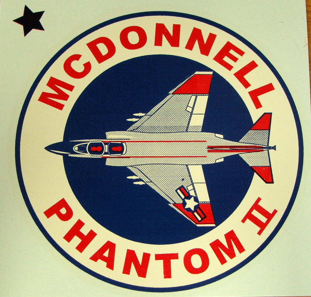 F-4 PHANTOM JET FIGHTER  LARGE  WINDOW DECAL