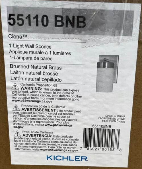 Kichler - CIONA - 55110BNB  1-Light Wall Sconce - Brushed Natural Brass