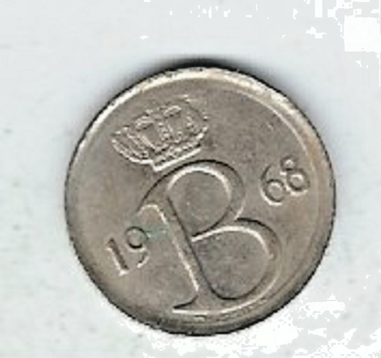 Belgium Coin...25 Centimes...1968