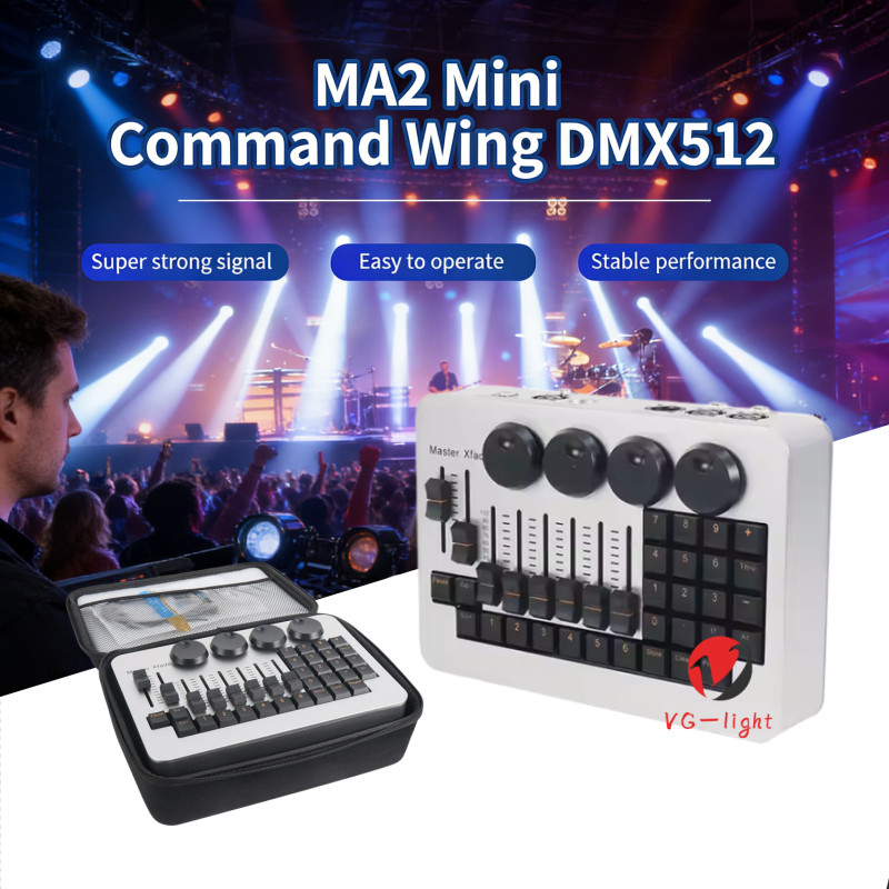 Portable DMX Console Mini MA2 Command Wing onPC Stage Lighting Controller W/BAG