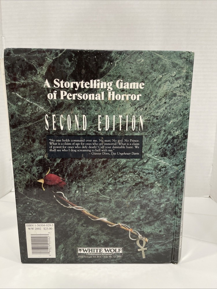 Vampire The Masquerade Second Edition White Wolf 2002 Hardcover RPG Book