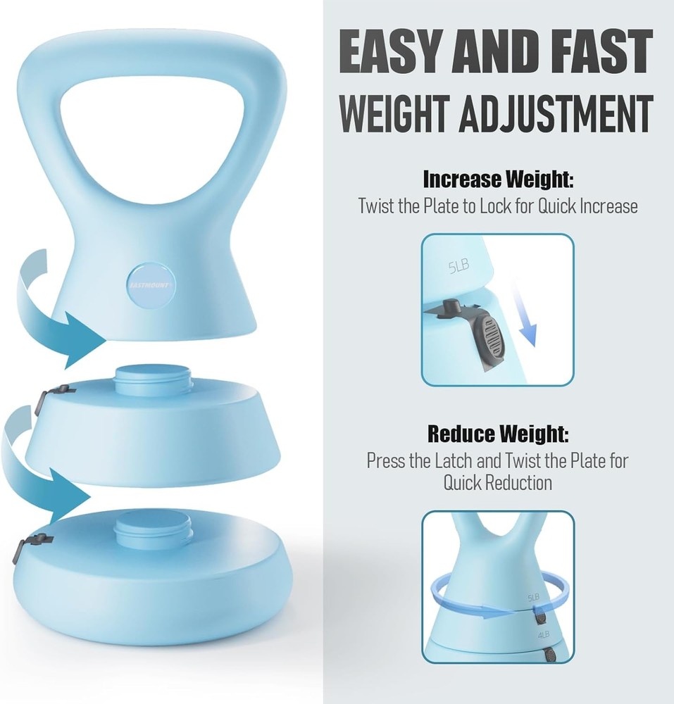 15LB Adjustable Kettlebell Set 3-in-1 Adjustable Weights Wide Triangle Handle