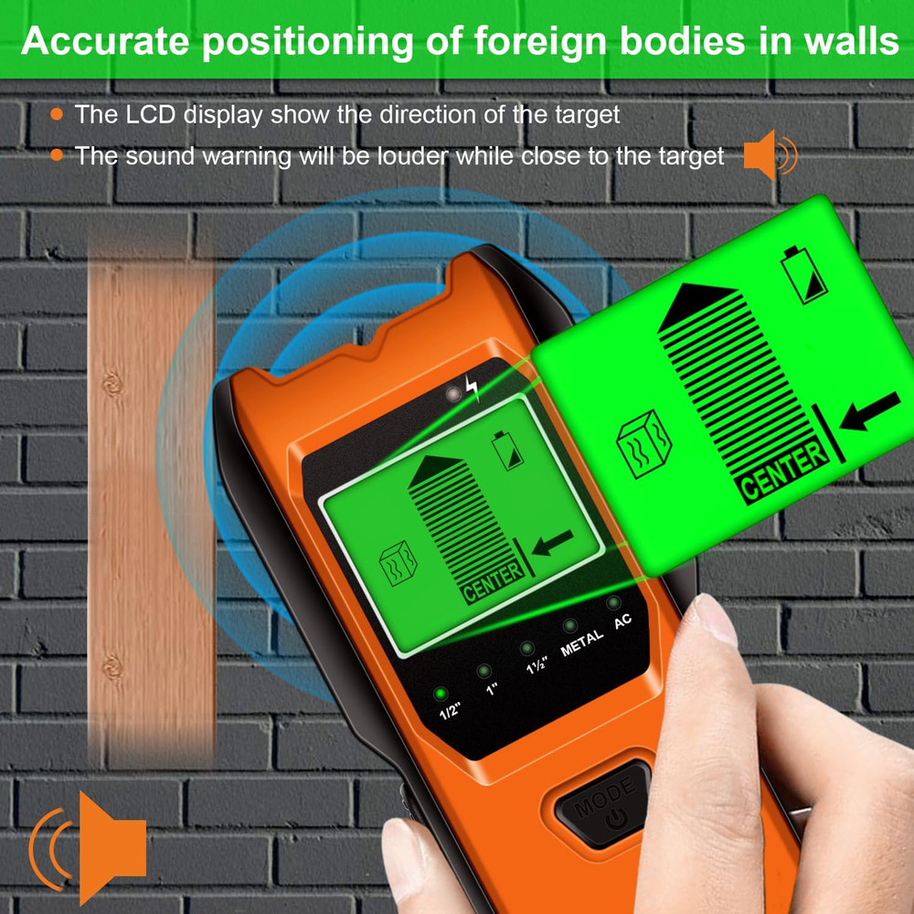 Stud Finder Wall Scanner, 5 in 1 Multifunction Stud Locator with Smart Sensor, H