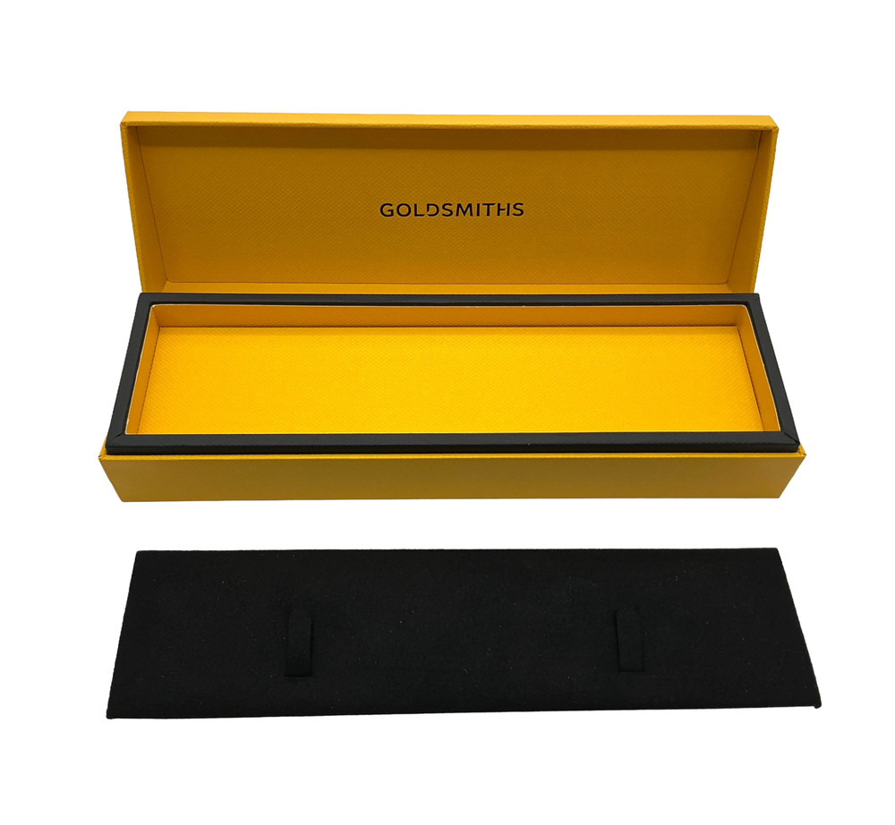 Goldsmiths Rectangular Black /White / Yellow Prestige Watch Box Presentation Set