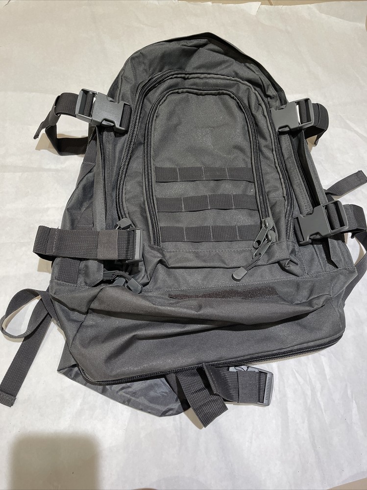 wolfTactix 39-64L Expandable Tactical Backpack Dark Gray Multi Compartments NEW
