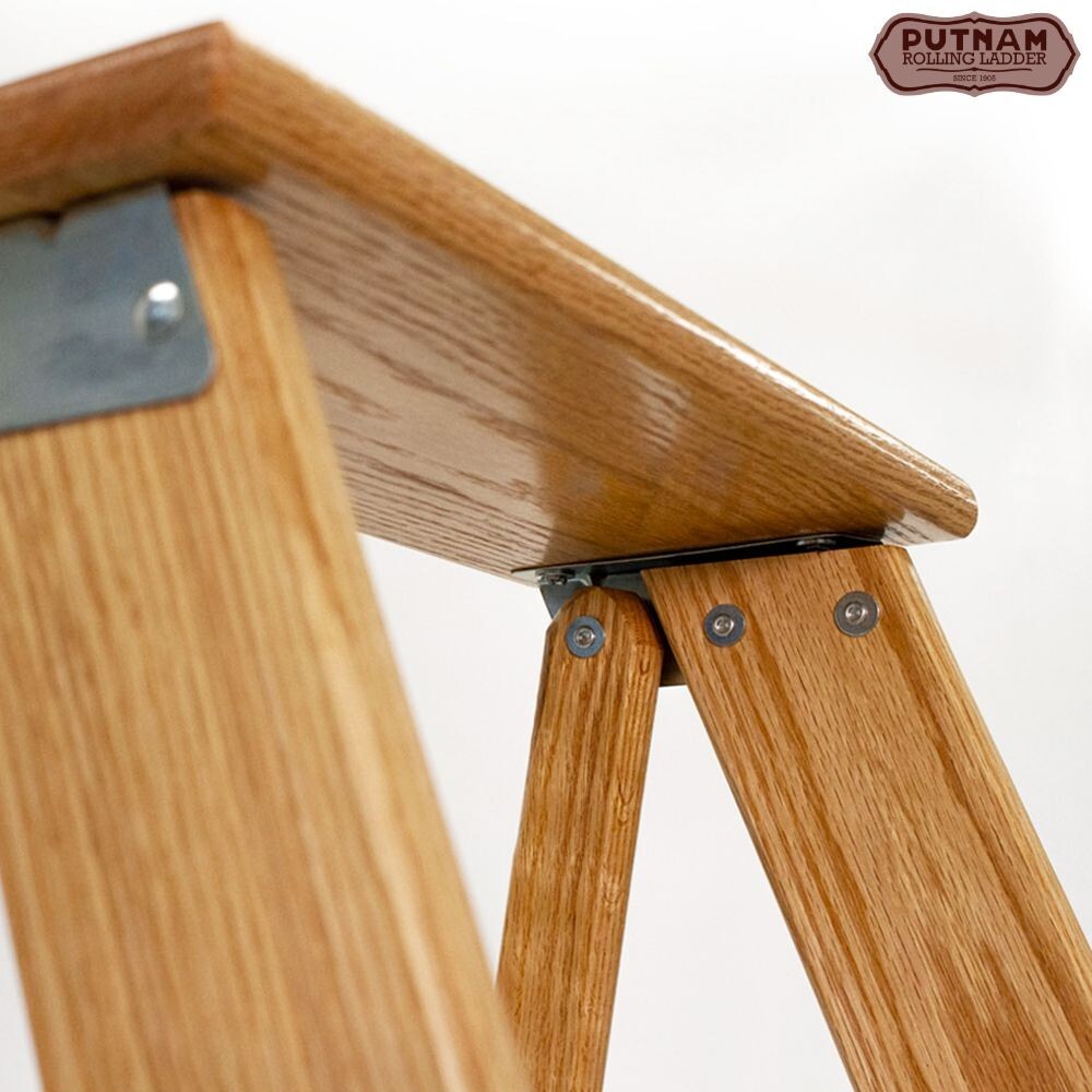 36" Folding 3 Step Wood Step Stool