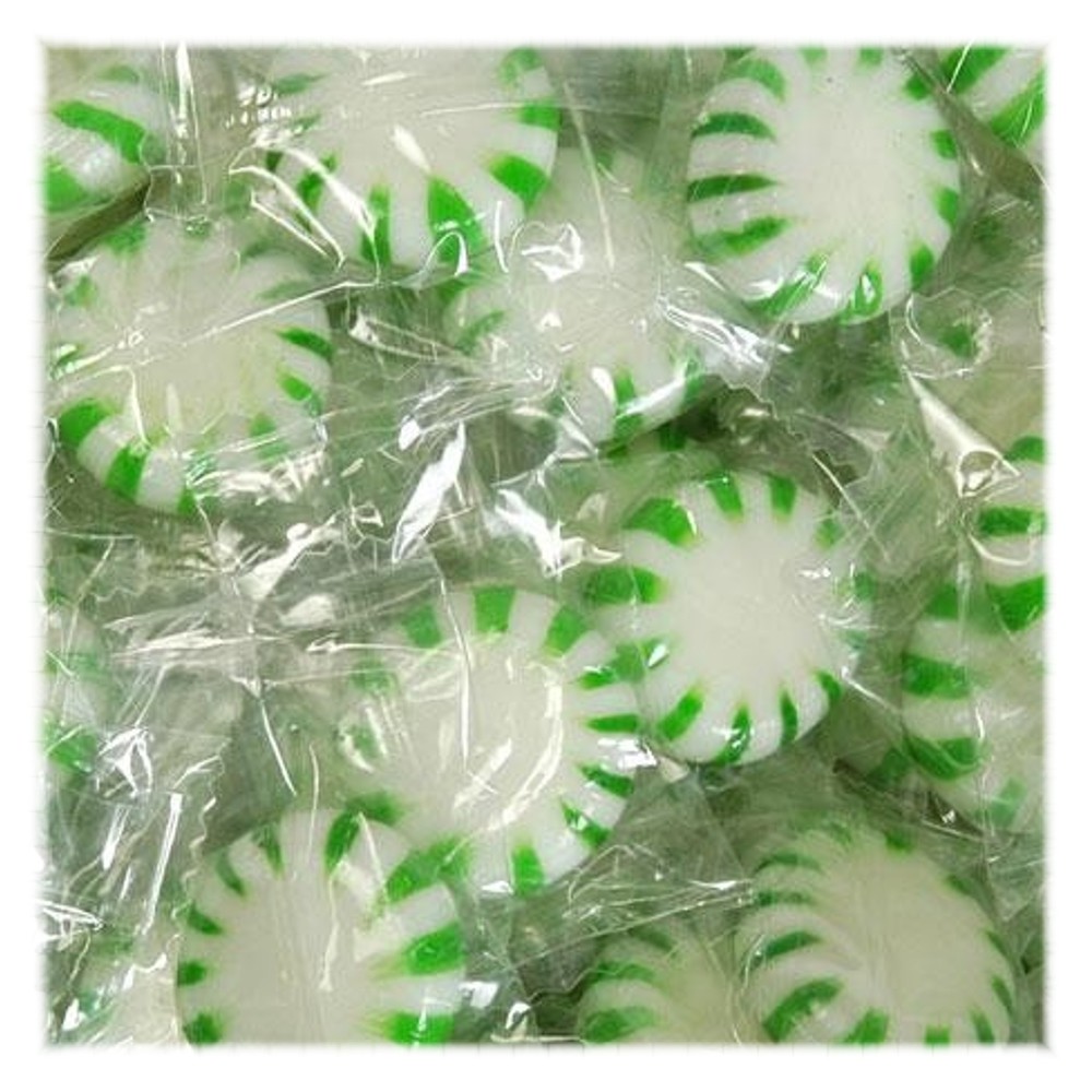 Spearmint Starlight Mints Hard candy bulk wrapped candy 2 Lbs. Menta