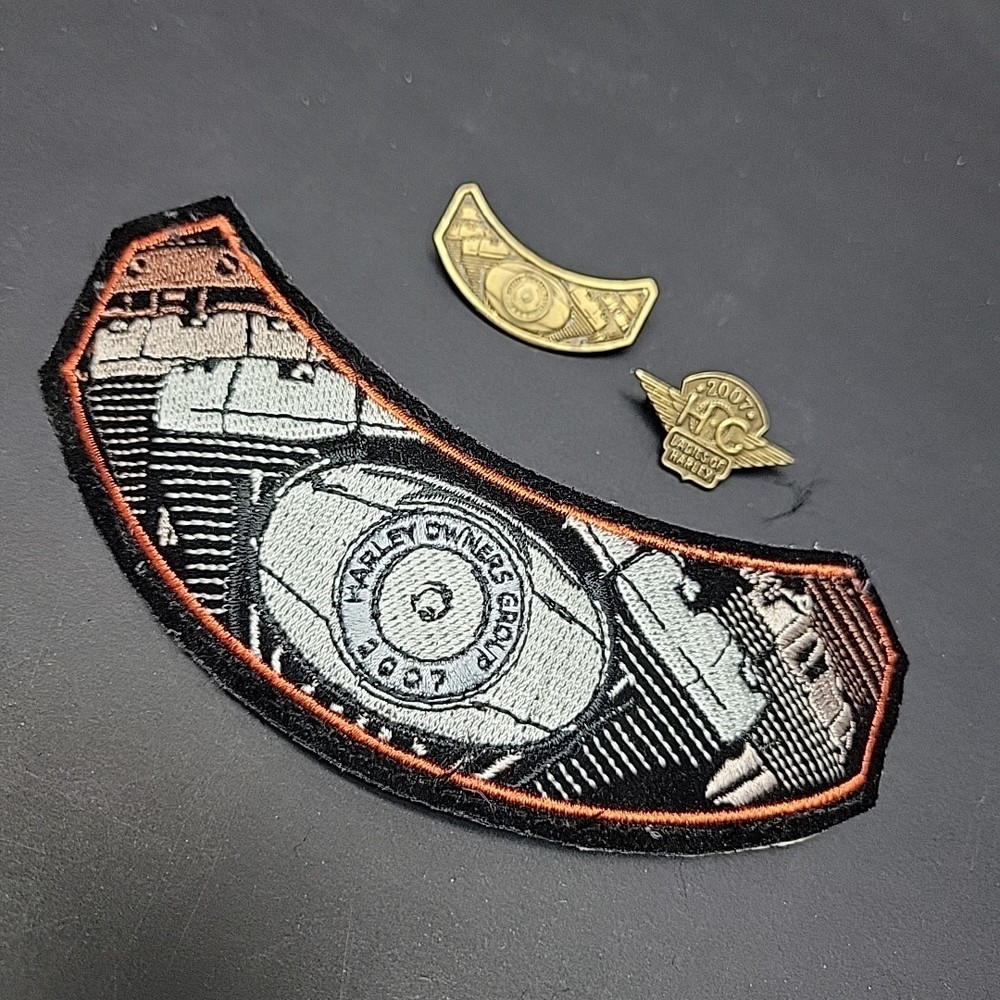 Harley Davidson HOG 2007 6" Engine Rocker Patch Pin Lot Vest Jacket