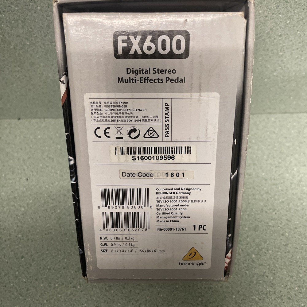 Behringer Fx600 Multi-Effector Electric Guitar Effecter