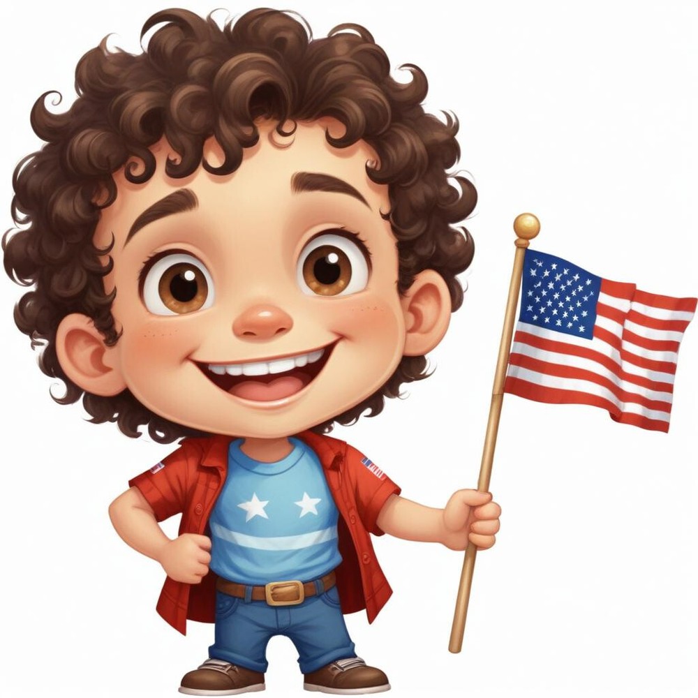 30 Custom Proud American Boy Personalized Address Labels