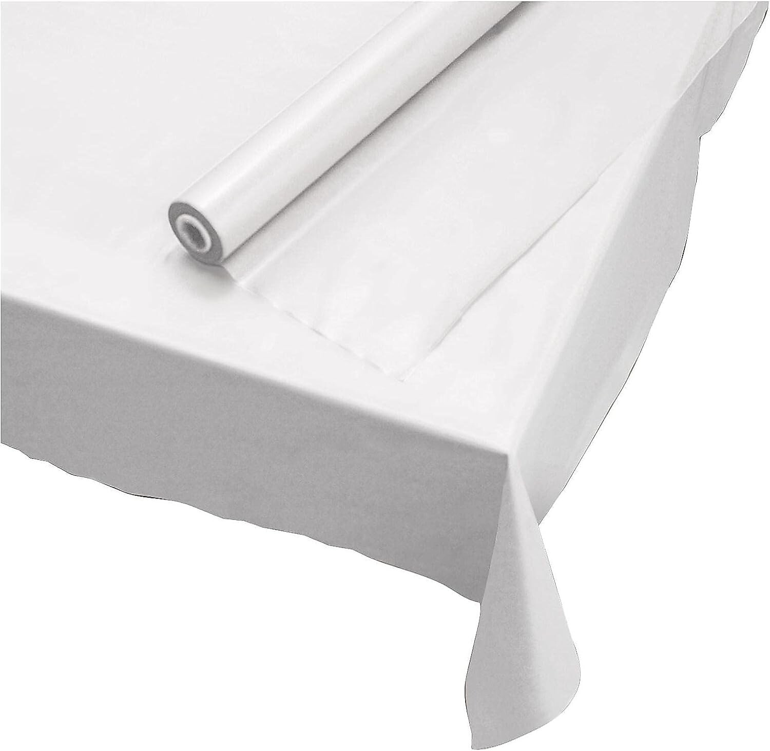Pack of 1 Disposable Party Banquet Table Cover Roll - 300 ft. x 40 in. (White)