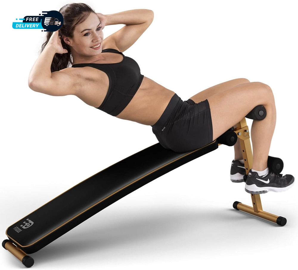 Sit up Bench, Adjustable Workout Bench for Ab Exercise, Curved Incline/Decline