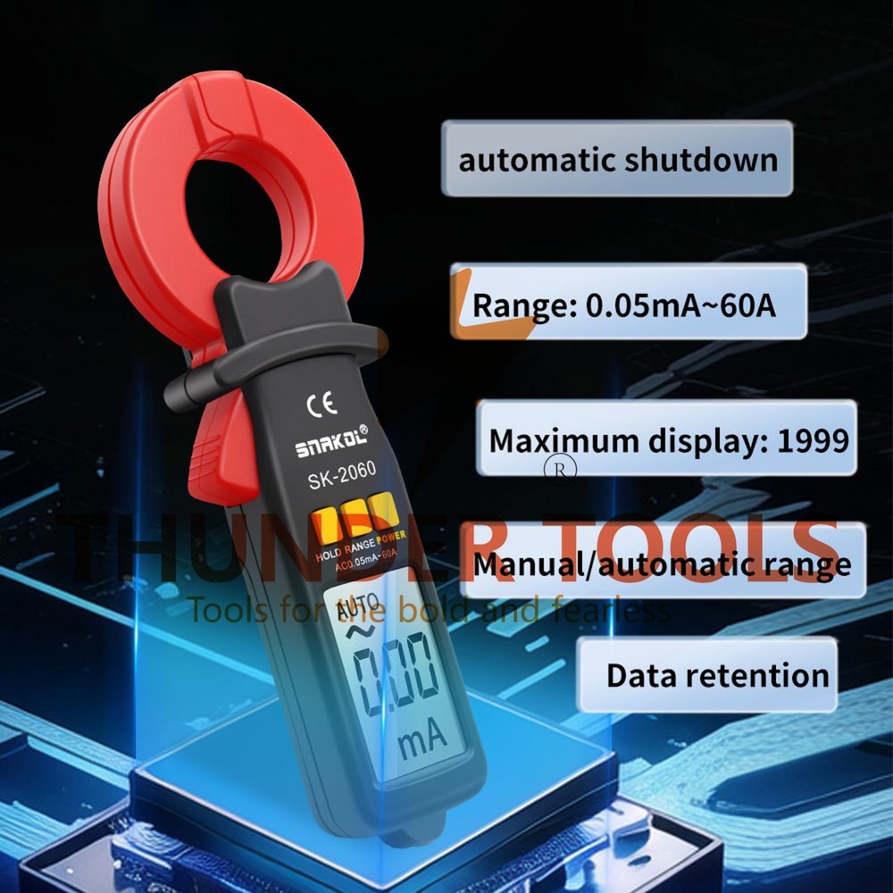 Thunder Tools 3 1/2 Digit Auto Ranging Digital Current Clamp Meter High