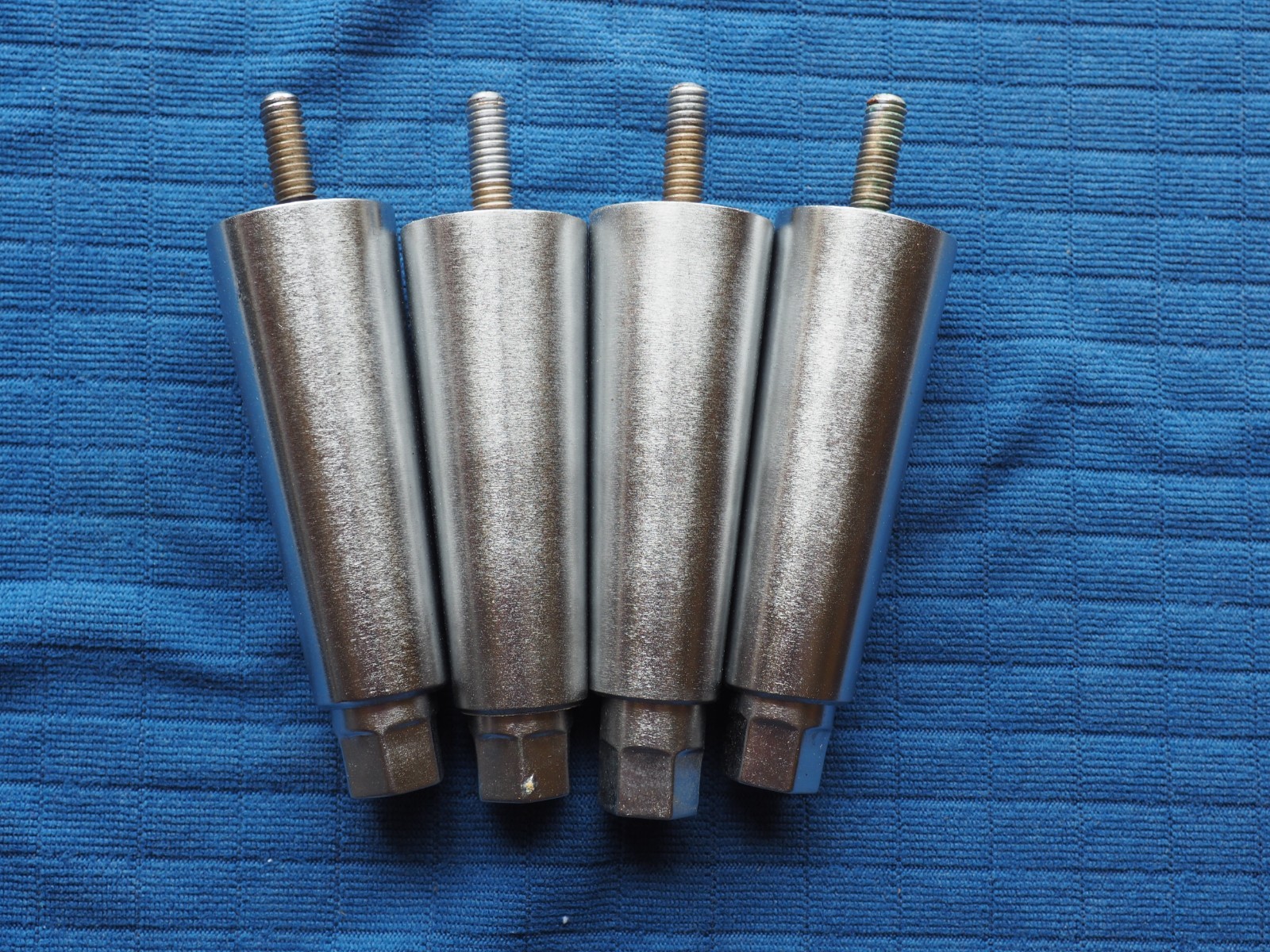 Set Four KASON 4" Tapered Steel Adjustable Legs Industrial Commercial 4-15/16"