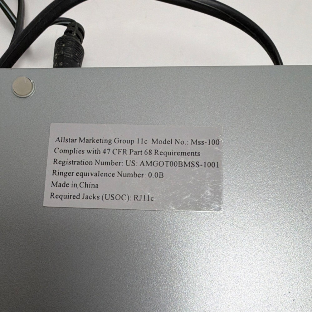 Emerson MSS-100 Switchboard Universal Compatible 9V powers on ,untested