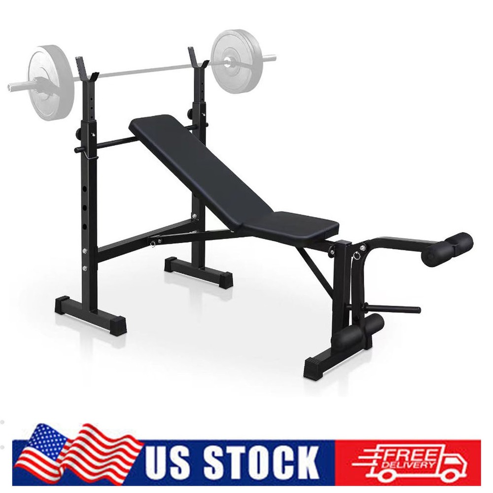 Bench Press With Squat Rack and Bench,Weight Workout Bench for Strength Training