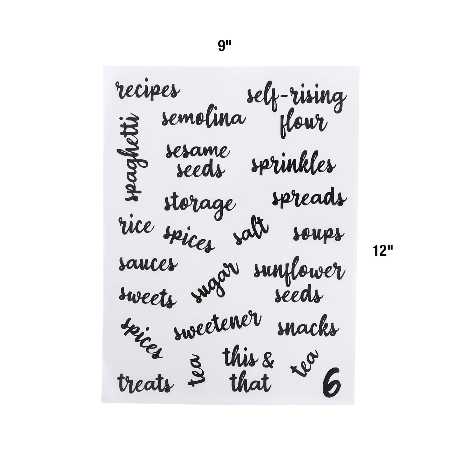 Kitchen Pantry Labels for Food Storage Containers, Set of large, Multicolor