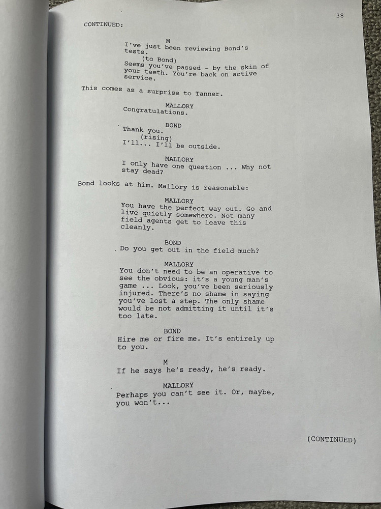 Skyfall Film Script. James Bond 007 Daniel Craig, Javier Bardem, Judi Dench.