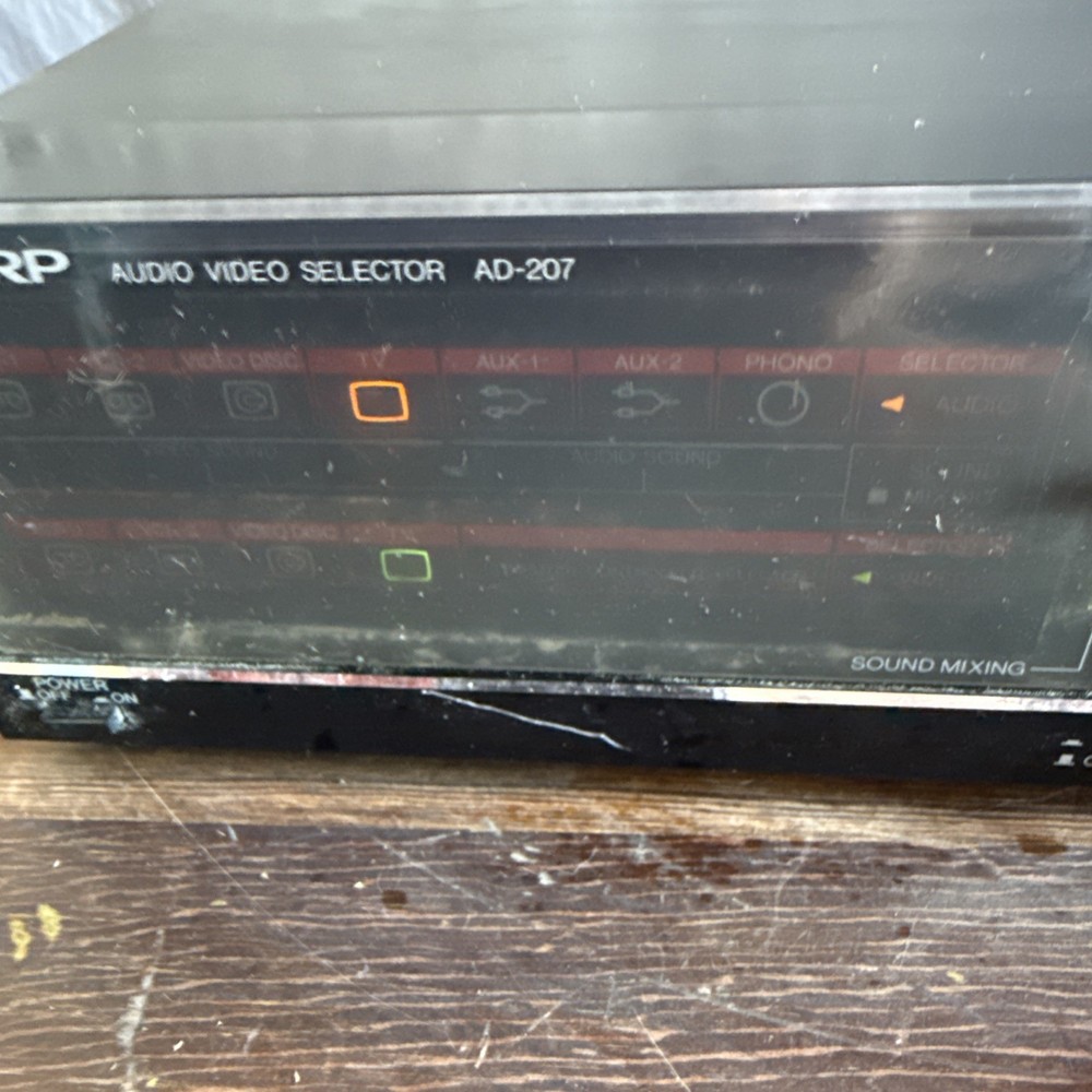 Vintage Sharp Audio Video Selector AD-207 Power Tested Only