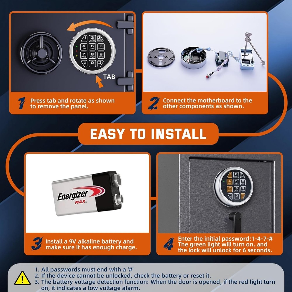 Gun Safe Lock with Programmable Electronic Keypad, Password Electromagnetic Lock