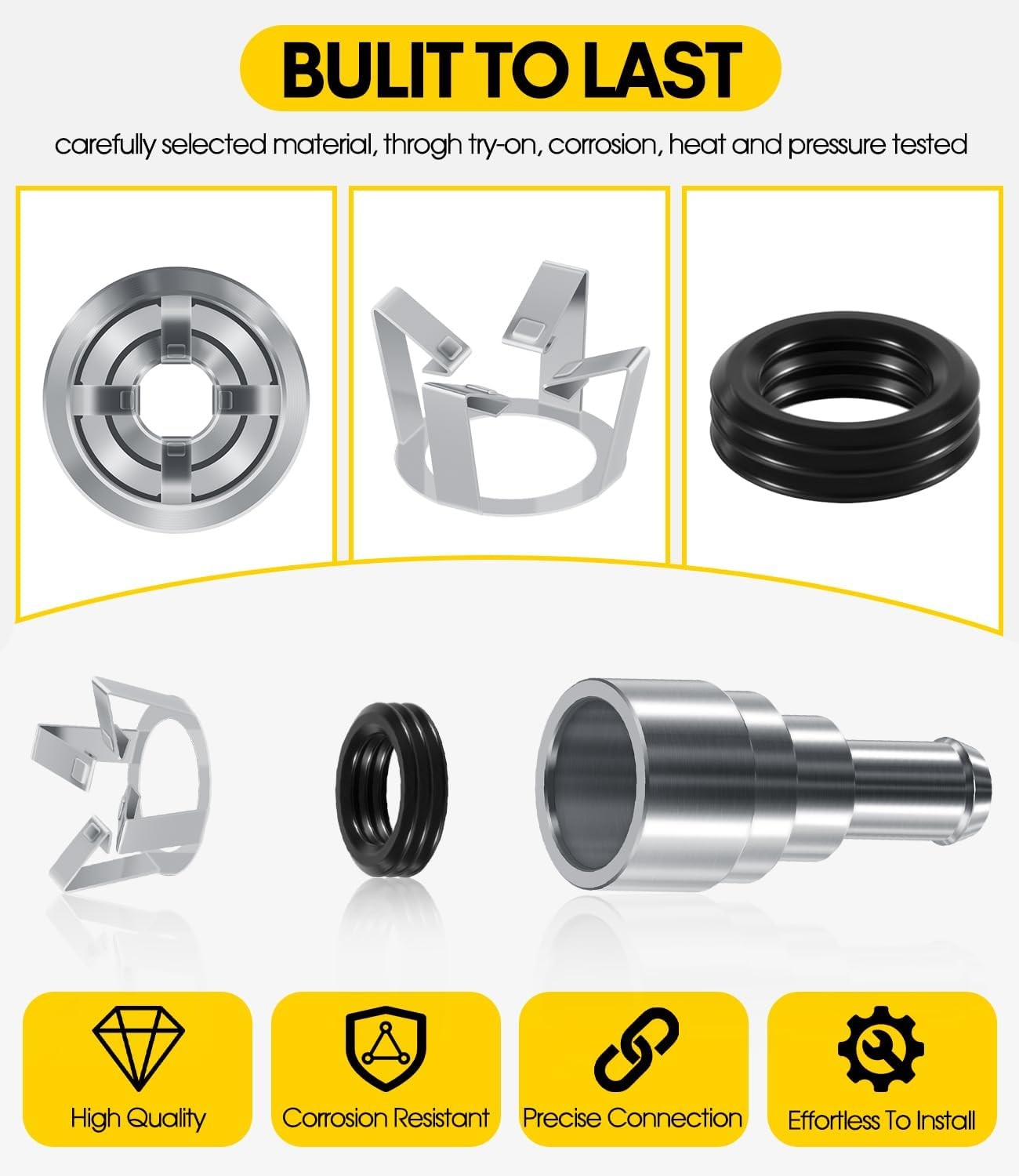 2PC Heater Core Coolant Hose Connector Fitting For Chevrolet Silverado 800-409HP