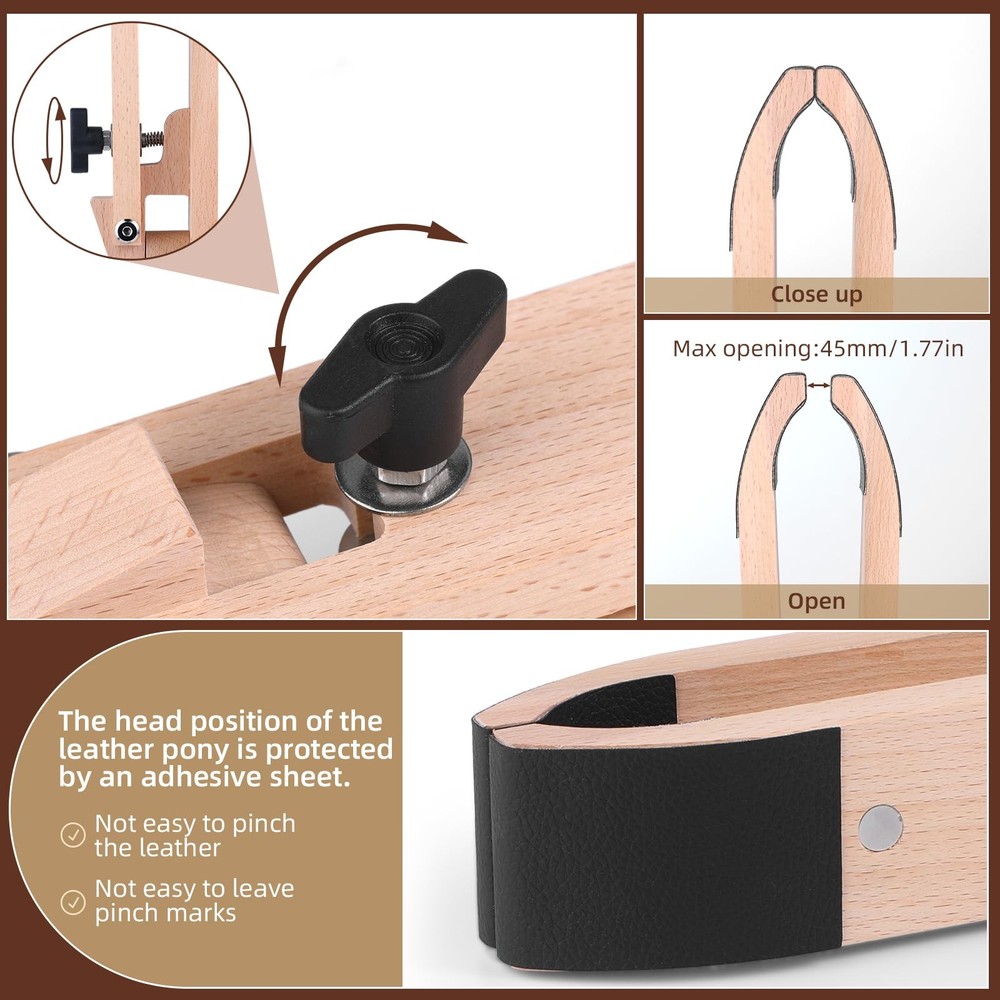 Yizzvb Leather Stitching Pony Table Lacing Desktop with Hand Sewing Kit