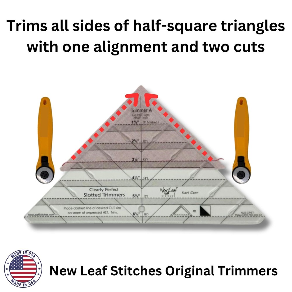 Slotted Trimmer Acrylic Template Ruler Half-Square Triangles Strip Piecing