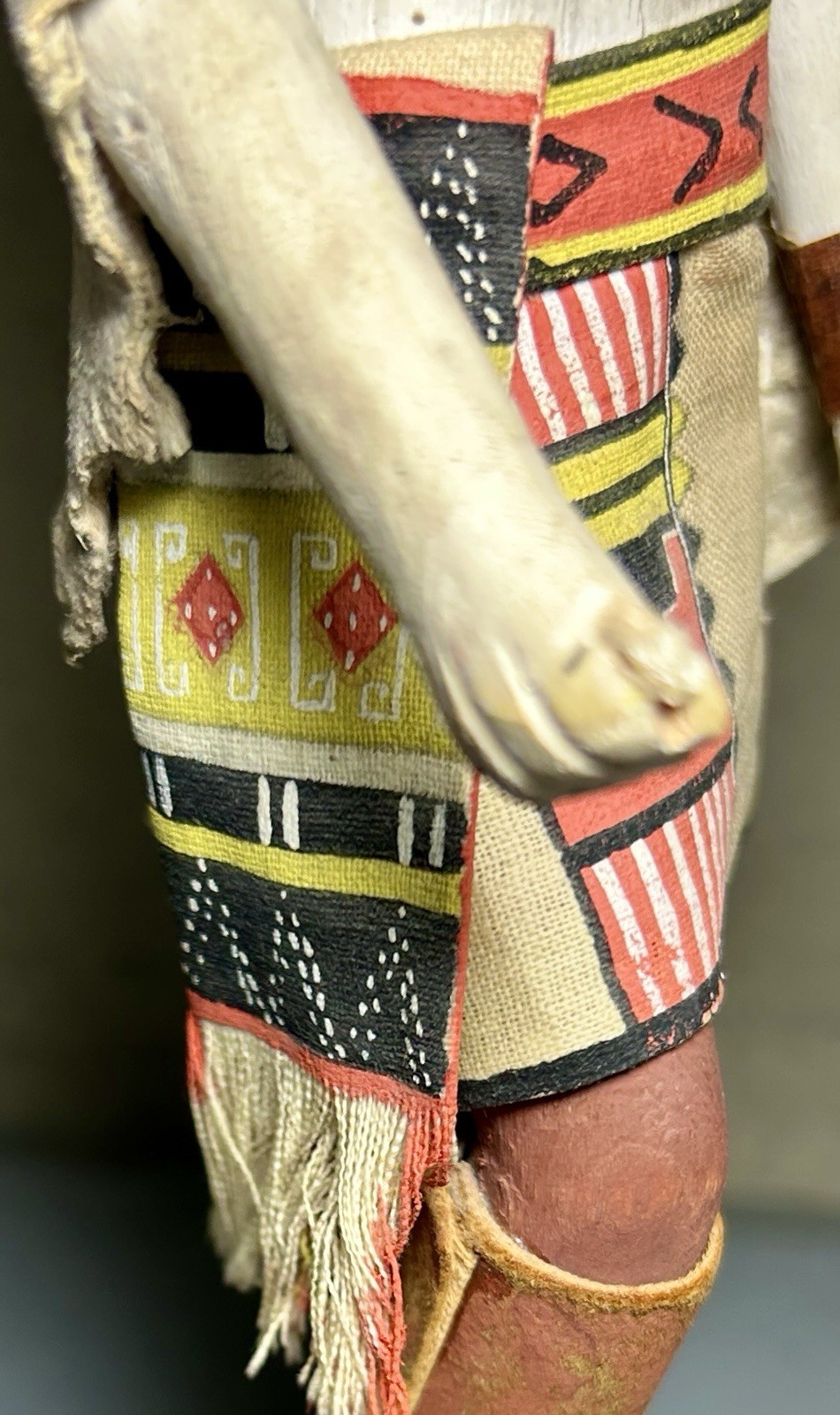 Antique Authentic Zuni or Hopi Kachina Doll Yellow Clown Koshare A’hote 9” Tall