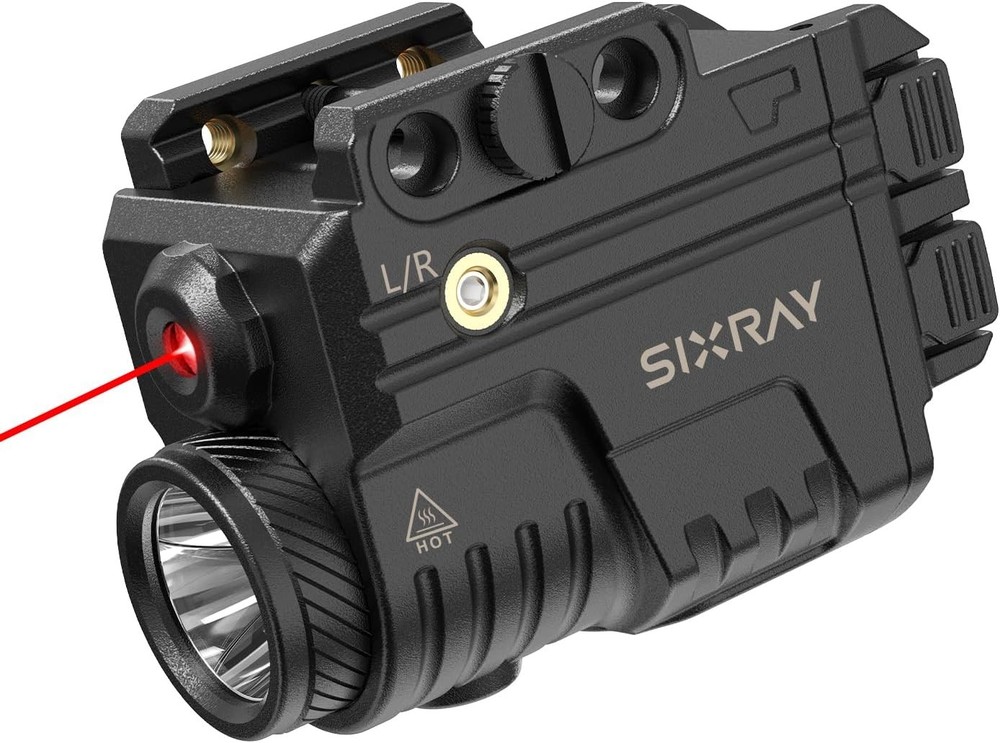 Rechargeable Red Laser and Flashlight for Pistol, 600 Light Combo