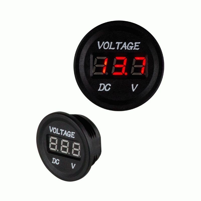 12V Voltage LED Display Flush Mount Mini Meter With Hardware