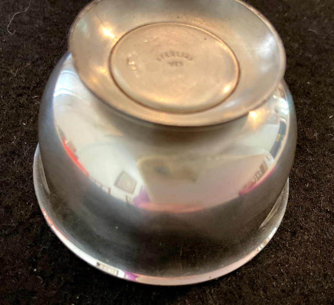 WEB Sterling Silver Open Salt Cellar Dish 1.7" Diameter 22.5 Grams No Monograms