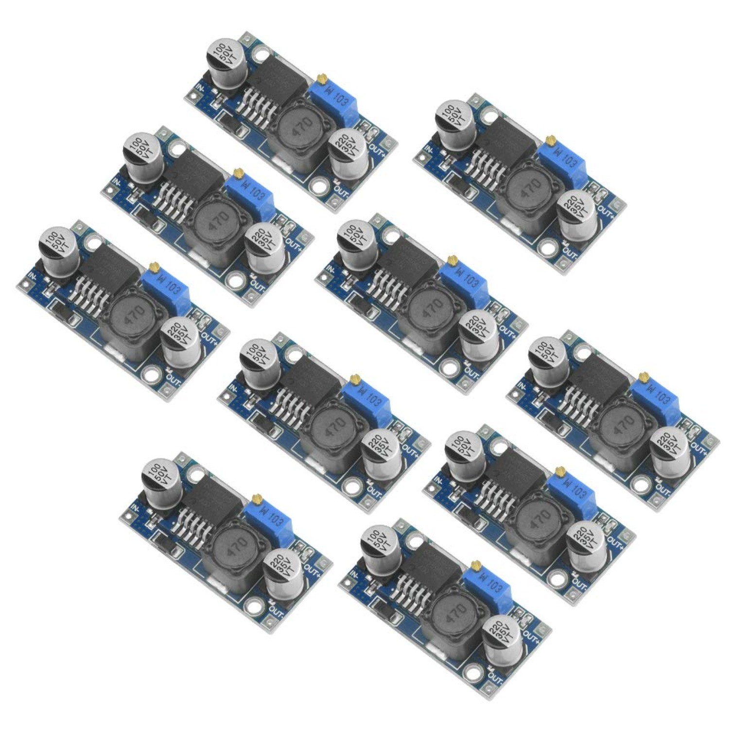 10 PCS LM2596 DC-DC 3A Buck Converter Power Adjustable Power Supply Module 3-40V