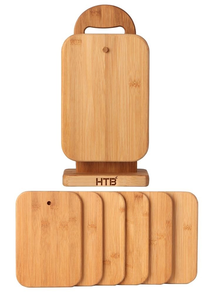 Cutting Board Set for Kitchen,Small Cutting Boards with Holder,Serving Boards...