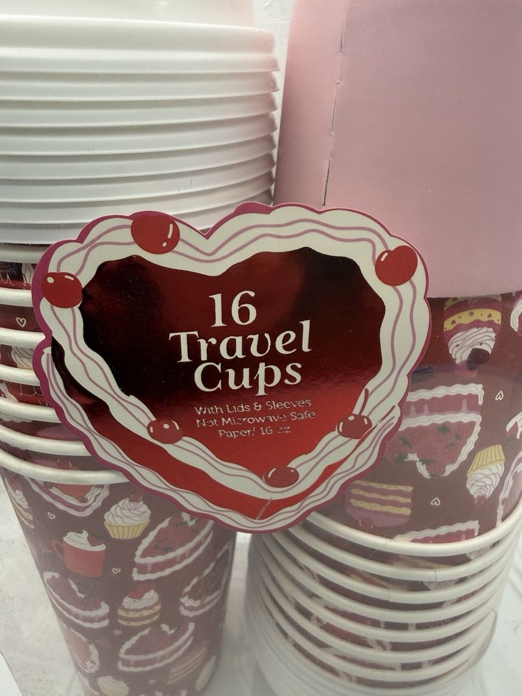 16 disposable paper travel cups