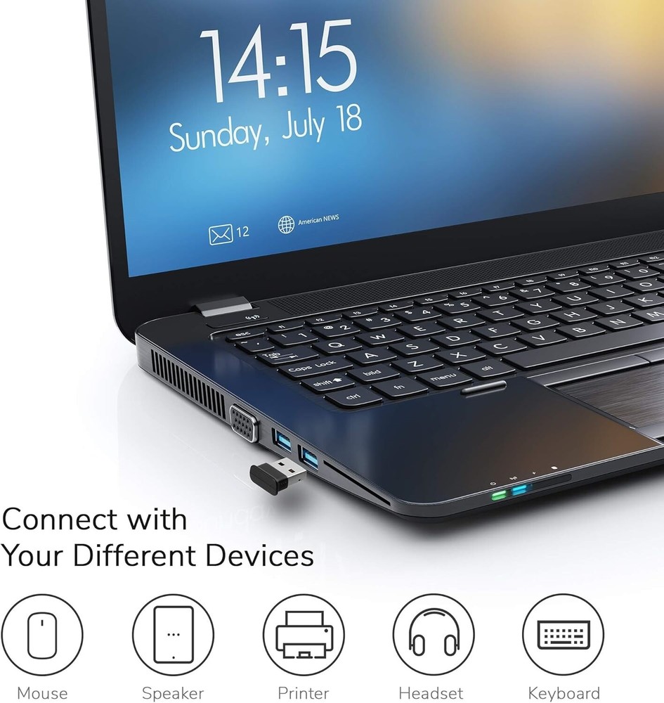 GMYLE Bluetooth 4.0 Mini-USB Adapter, Broadcom BCM20702, WIN 10 CSR Dual Mode