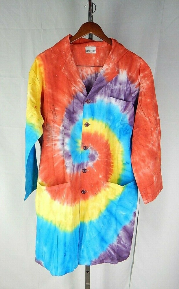 United Scientific Tie Dye Lab Coat Medium M TF