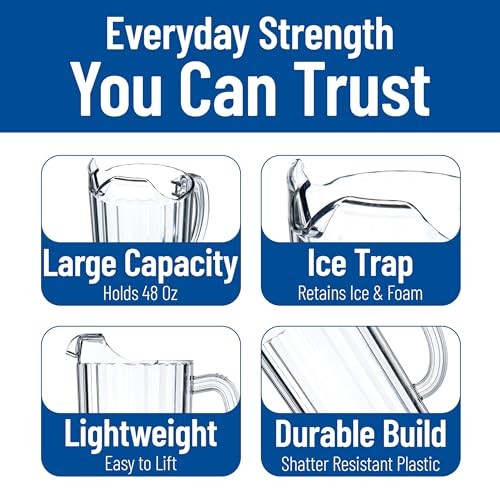 553807 Plastic Pitcher 48 Ounces Clear Polycarbonate