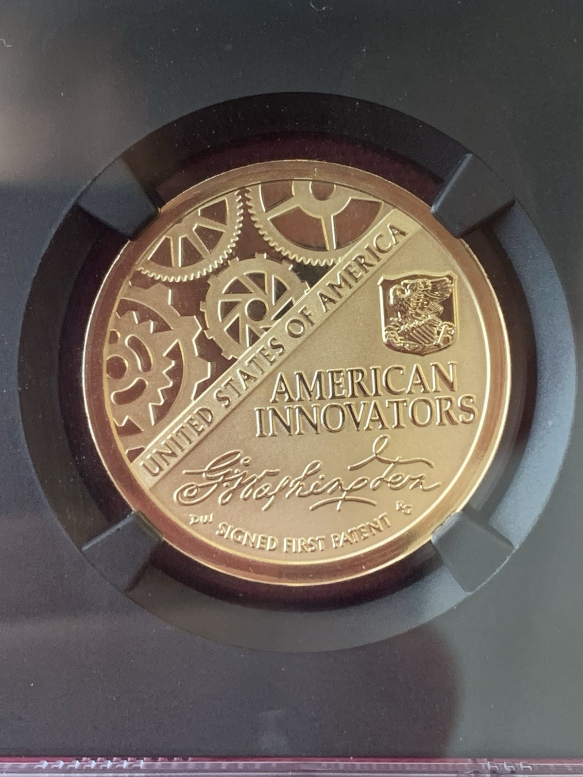 2018-S American Innovation George Washington Signed 1st Patent NGC Reverse PF70