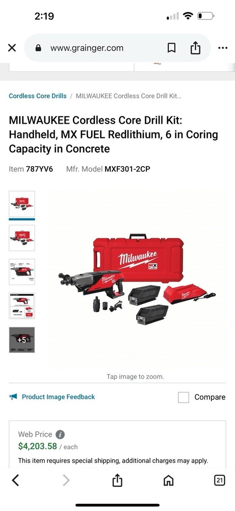 Milwaukee M18 Core Drill