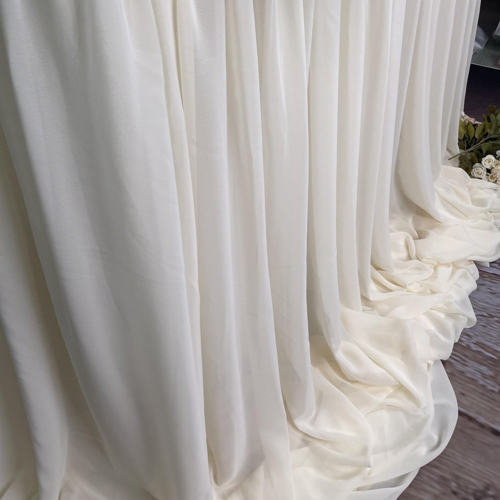 Pooling and Floating Chiffon Table Skirt with extra length, 6FT 9FT 14FT Shee...