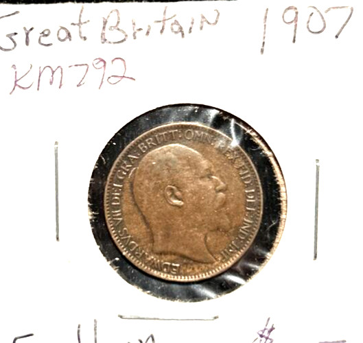 Great Britain 1907 farthing KM 792 XF
