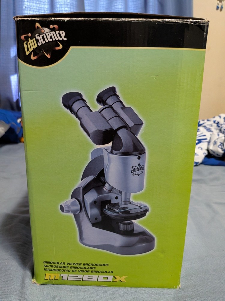 Edu Science M1280X Binocular Viewer Ultra Student Microscope w/ Box & Case