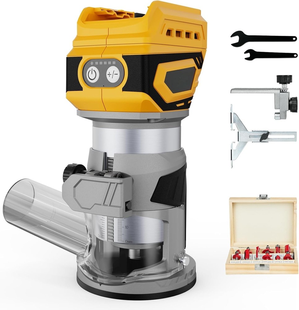 Lightweight Brushless Router with Adjustable Speed & Worklight – Ready to Use