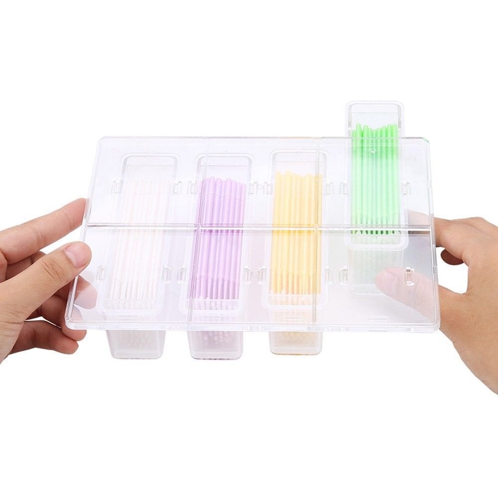 Dental Micro Brush Applicator with Bendable Tips, 4-Container Pack