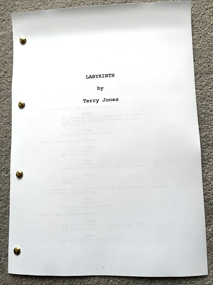 Labyrinth Film Screenplay / Script. David Bowie.