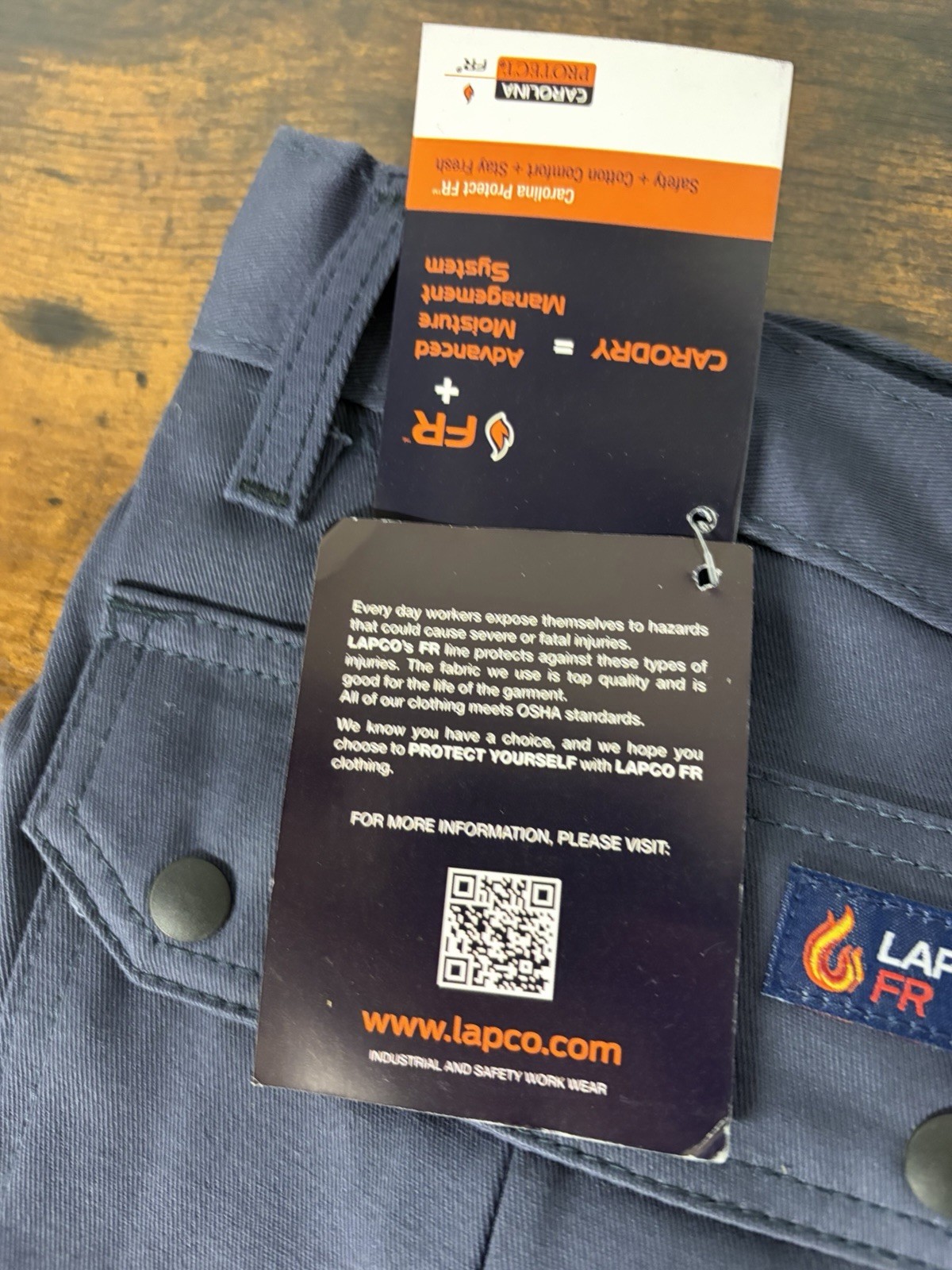 LAPCO FR Flame Resistant Mens Straight Pants New NWT 32x34 Navy Blue Twill 300
