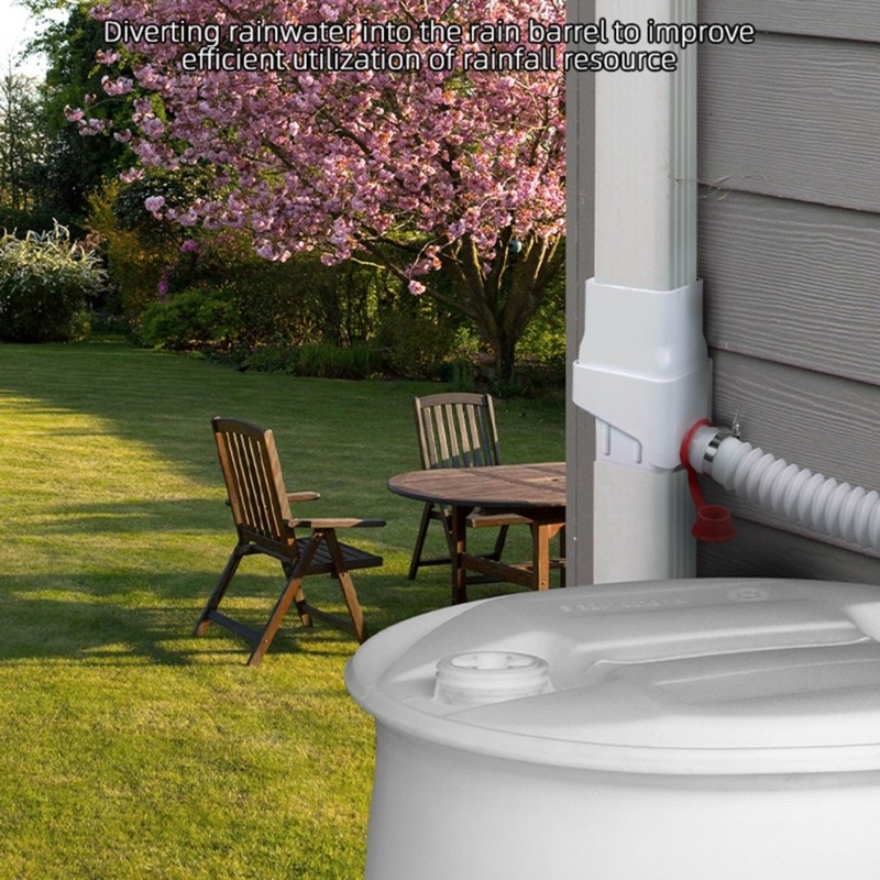 Efficient Rainwater Diverter For Downspouts Double Outlet Durable PVC